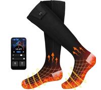 Heated Socks with APP Control, Rechargeable Battery Heated Socks for Men & Women, Up to 10h/4 Heat Settings/5000mAh x 2/Machine Washable, for Skiing, Hiking, Fishing & Outdoor Sports (A)