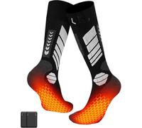 Heated Socks - Women and Men Electric Heating Wool Knee High Skiing Socks, Upgraded 5000mAh Battery Pack & Heating Element