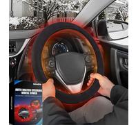 Heated Steering Wheel Cover - 12V Steering Wheel Heater, Auto Heated Protector, Soft Plush Electric Heating Cover, Universal Size for Most Cars (Black), Car Accessory