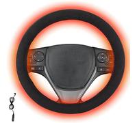 Heated Steering Wheel Cover 15 Inch Cord Steering Wheel Heater Suede Cover USB Rechargeable Heated Steering Wheel Cover 5 Seconds Quick Heating Automatic Temperature Control (1PC)