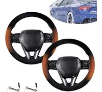 Heated Steering Wheel Cover, 2025 New Steering Wheel Heater, Car Steering Wheel Warmer Hand Warming Steering Wheel Protector Fits for Sedans, SUVs and Trucks (2PCS)
