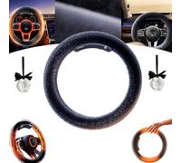Heated Steering Wheel Cover Wireless, 15"/38cm Cordless Rechargeable Heated Steering Wheel Cover, Black Steering Wheel Warmer For Truck, Car Hand Warming Suede 5 Seconds Fast Heating (O shaped)