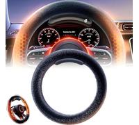 Heated Steering Wheel Cover Wireless, 15 Inch Cordless Steering Wheel Heater, USB-C Fast Charge, 5-Second Heat, Anti-Slip Steering Warmer, Universal Fit for Cars/Trucks/SUVs Winter Driving (O-shaped)