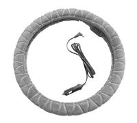 Heated Steering Wheel Warmer Protective Cover Breathable Non-Slip Winter Warm Universal Suitable Truck Steering Wheel up to 15 12 V Car Interior Accessories (Grey, 38 cm)