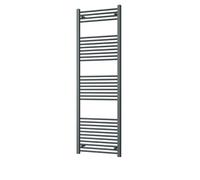 Heated Straight Anthracite Towel Rail - For Luxurious Bathrooms - Efficient Towel Warmer & Storage Rack - Bathroom Radiator Towel Rail with Stylish Towel Holder - Easy Installation - H1800mm x W600mm