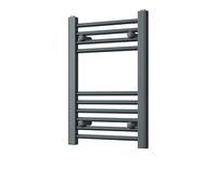 Heated Straight Anthracite Towel Rail - For Luxurious Bathrooms - Efficient Towel Warmer & Storage Rack - Bathroom Radiator Towel Rail with Stylish Towel Holder - Easy Installation - H600mm x W400mm