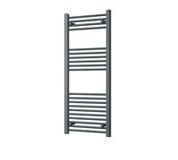 Heated Straight Anthracite Towel Rail - For Luxurious Bathrooms - Efficient Towel Warmer & Storage Rack - Bathroom Radiator Towel Rail with Stylish Towel Holder - Easy Installation - H1200mm x W500mm