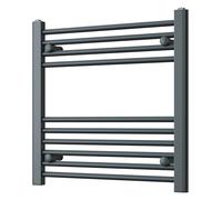 Heated Straight Anthracite Towel Rail - For Luxurious Bathrooms - Efficient Towel Warmer & Storage Rack - Bathroom Radiator Towel Rail with Stylish Towel Holder - Easy Installation - H600mm x W600mm