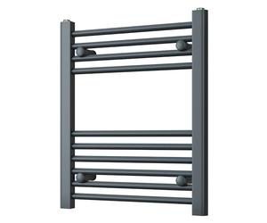 Heated Straight Anthracite Towel Rail - For Luxurious Bathrooms - Efficient Towel Warmer & Storage Rack - Bathroom Radiator Towel Rail with Stylish Towel Holder - Easy Installation - H600mm x W500mm