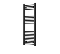 Heated Straight Black Towel Rail - For Luxurious Bathrooms - Efficient Towel Warmer & Storage Rack - Bathroom Radiator Towel Rail with Stylish Towel Holder - Easy Installation - H1200mm x W400mm