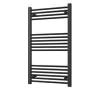 Heated Straight Black Towel Rail - For Luxurious Bathrooms - Efficient Towel Warmer & Storage Rack - Bathroom Radiator Towel Rail with Stylish Towel Holder - Easy Installation - H1000mm x W600mm