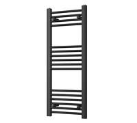 Heated Straight Black Towel Rail - For Luxurious Bathrooms - Efficient Towel Warmer & Storage Rack - Bathroom Radiator Towel Rail with Stylish Towel Holder - Easy Installation - H1000mm x W400mm