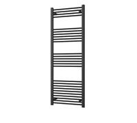 Heated Straight Black Towel Rail - For Luxurious Bathrooms - Efficient Towel Warmer & Storage Rack - Bathroom Radiator Towel Rail with Stylish Towel Holder - Easy Installation - H1600mm x W600mm