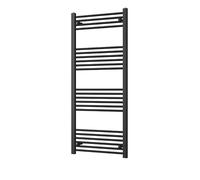 Heated Straight Black Towel Rail - For Luxurious Bathrooms - Efficient Towel Warmer & Storage Rack - Bathroom Radiator Towel Rail with Stylish Towel Holder - Easy Installation - H1400mm x W600mm
