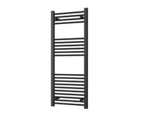 Heated Straight Black Towel Rail - For Luxurious Bathrooms - Efficient Towel Warmer & Storage Rack - Bathroom Radiator Towel Rail with Stylish Towel Holder - Easy Installation - H1200mm x W500mm
