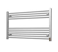Heated Straight Chrome Towel Rail - For Luxurious Bathrooms - Efficient Towel Warmer & Storage Rack - Bathroom Radiator Towel Rail with Stylish Towel Holder - Easy Installation - H600mm x W1000mm