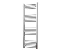 Heated Straight Chrome Towel Rail - For Luxurious Bathrooms - Efficient Towel Warmer & Storage Rack - Bathroom Radiator Towel Rail with Stylish Towel Holder - Easy Installation - H1400mm x W500mm