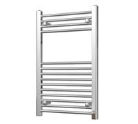 Heated Straight Chrome Towel Rail - For Luxurious Bathrooms - Efficient Towel Warmer & Storage Rack - Bathroom Radiator Towel Rail with Stylish Towel Holder - Easy Installation - H800mm x W500mm