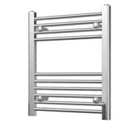 Heated Straight Chrome Towel Rail - For Luxurious Bathrooms - Efficient Towel Warmer & Storage Rack - Bathroom Radiator Towel Rail with Stylish Towel Holder - Easy Installation - H600mm x W500mm