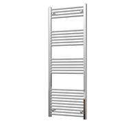 Heated Straight Chrome Towel Rail - For Luxurious Bathrooms - Efficient Towel Warmer & Storage Rack - Bathroom Radiator Towel Rail with Stylish Towel Holder - Easy Installation - H1600mm x W600mm