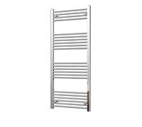 Heated Straight Chrome Towel Rail - For Luxurious Bathrooms - Efficient Towel Warmer & Storage Rack - Bathroom Radiator Towel Rail with Stylish Towel Holder - Easy Installation - H1400mm x W600mm