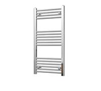 Heated Straight Chrome Towel Rail - For Luxurious Bathrooms - Efficient Towel Warmer & Storage Rack - Bathroom Radiator Towel Rail with Stylish Towel Holder - Easy Installation - H1000mm x W500mm
