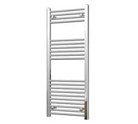 Heated Straight Chrome Towel Rail - For Luxurious Bathrooms - Efficient Towel Warmer & Storage Rack - Bathroom Radiator Towel Rail with Stylish Towel Holder - Easy Installation - H1200mm x W500mm