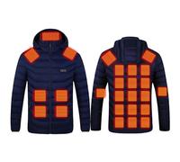 Heated Throw 23 Heating Zone Men's Electric Heating down Jacket Waterproof Windproof Electric Coat Outerwear with 3 Temperature Heated Gilet for Outdoor Camping Hiking Golf