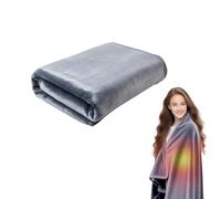 Heated Throw Electric Blanket,USB Heated Blanket,15s Fast Heating Electric Blanket, 3 Heat Settings & Detachable Cable, Far Infrared Heating, Machine Washable,Soft Flannel Blankets (Dark Gray)
