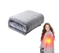 Heated Throw Electric Blanket,USB Heated Blanket,15s Fast Heating Electric Blanket, 3 Heat Settings & Detachable Cable, Far Infrared Heating, Machine Washable,Soft Flannel Blankets (Light Gray)