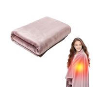 Heated Throw Electric Blanket,USB Heated Blanket,15s Fast Heating Electric Blanket, 3 Heat Settings & Detachable Cable, Far Infrared Heating, Machine Washable,Soft Flannel Blankets (Pink)