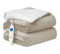 Neo Electric Heated Throw Over Blanket - Beige