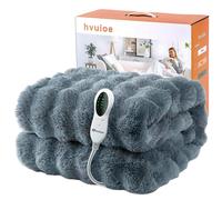 Heated Throw Faux Fur Electric Blanket - Grey 180x150cm