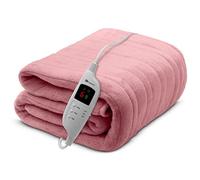 PureMate Luxury Fleece Electric Heated Throw With 9 Heat Settings - Pink, Pink
