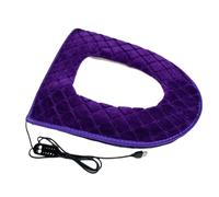 Heated Toilet Seat Cover - 5-Level Adjustable Warmer Pad for Bathroom Comfort | Soft Plug-In Design with Timer Function, Washable Seat Cushion for Winter Morning Use, 43x37cm Red Gray Brown Purple