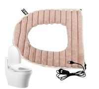 Heated Toilet Seat Cover - Electric Adjustable Toilet Pad, Plush Warmer Cushion, Temperature Control Seat Accessory | Bathroom Comfort, USB Heating Feature, Relaxation Aid for Winter Mornings