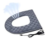 Heated Toilet Seat Cover | USB Powered Toilet Seat Warmer with Adjustable Temperature Level | Soft Velvet Removable Washable Toilets Cushion | Multi Layer Checkered Fabric Easy to Install