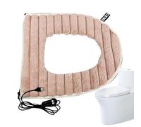 Heated Toilet Seat Warmer, Adjustable Temperature Toilet Pad, Soft Usb Powered Bathroom Cover for Cold Weather Comfort, Washable Seat Cushion, 17.32x14.57x0.79 Inches
