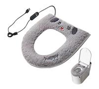 Heated Toilet Seat - Wool 37x42cm USB Powered | Smart Toilet Cover with 5 Temperature Levels and 5 Timers | Comfortable for Home, Hotel and Dorm