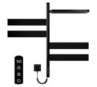 Heated Towel Rail 760x450mm - WiFi Smart Towel Warmer with Storage Shelf Vertical Designer Radiator for Bathrooms 180° Rotatable App Control Efficient Heating