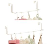 Heated Towel Rail Radiator Rack with Hooks for Drying Towels Clothes and Socks No Installation Drilling Needed Metal Construction for Long Lasting Use (White)
