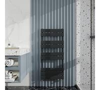 Heated Towel Rail Radiator: Wall Mounted Bathroom Heater with Central Heating, Modern Flat Ladder Panel 1000×450mm Anthracite