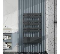 Heated Towel Rail Radiator: Wall Mounted Bathroom Heater with Central Heating, Modern Flat Ladder Panel 1000×600mm Anthracite