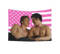 Heated TV Show Flag Rivalry Tapestry Merch Gay Hockey Romance Hollander Rozanov Flag Tapestry Poster Wall Hanging Banner Art Aesthetic For Dorm Bedroom Living Room Office Party Decor A05