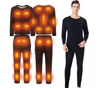 Heated Underwear Thermal Set with 3 Heating Levels And 22 Heating Zones, APP Temperature Control, Base Layer Thermal Shirt and Pants for Winter Daily Commute and Outdoor Activities(Size:M,Color:Men)