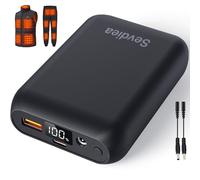 Heated Vest Battery Pack 7.4 V 16000 mAh Compatible with ORORO and Venustas, Battery Pack for Heated Vest with LED Display, Rechargeable Power Bank with DC/USB/Type-C Output for Heated Jackets