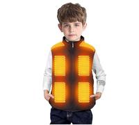 Heated Vest for Boys Girls, USB Charging Heated Gilet with 13 Heating Zones Jacket Kids Heating Body Warmer Winter Lightweight Down Coat Waterproof Electric Heat Waistcoat for Outdoor Skiing Camping