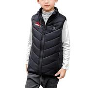 Heated Vest for Kids UK,Boys Girls Electric Heated Jacket with 2 Heating Zones Washable Winter Heated Coat,USB Body Warmer Heated Gilet for Outdoor Cycling 4-15 Years(No Power Bank)