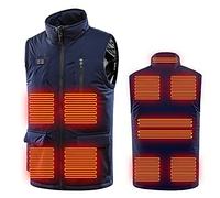 Heated Vest for Men,Heated Jacket Washable,Heated Winter Coat in Black/Blue,USB Charging Electric Body Warmer,Heating Gilet with 5/8/11/15 Heating Zones for Outdoor Cycling Hiking(No Power Bank)