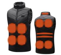 Heated Vest for Men,Heated Jacket with 15 Heated Zones,Adjustable Temperature Heating Clothes Coat,Winter Warm USB Charging Electric Body Warmer,Heating Gilet for Cycling Hiking Skiing(No Power Bank)